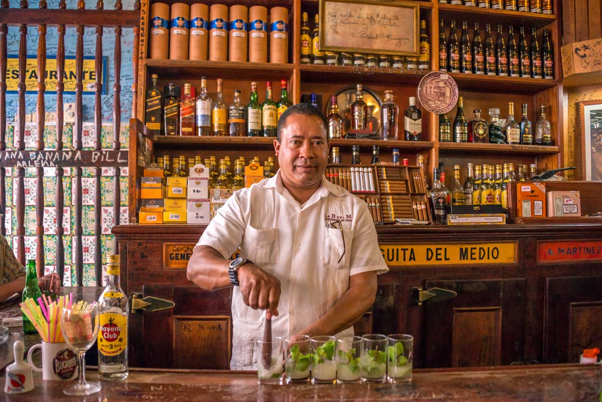 Bartender at Bodeguita del Medio, Havana – Photo: Shutterstock